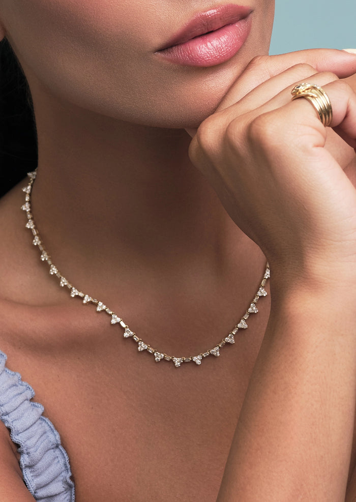 Pyramid Tennis Necklace