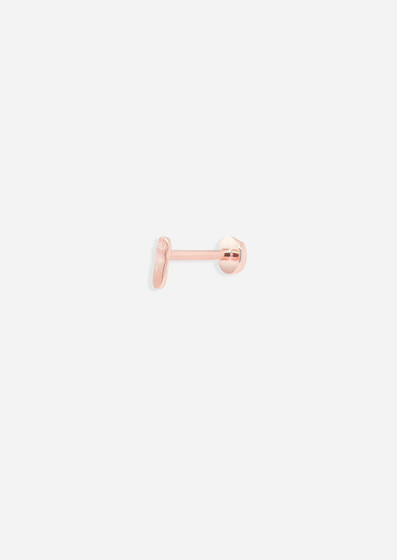 Ripple Gold Bar Threaded Flat Back Earring | Single