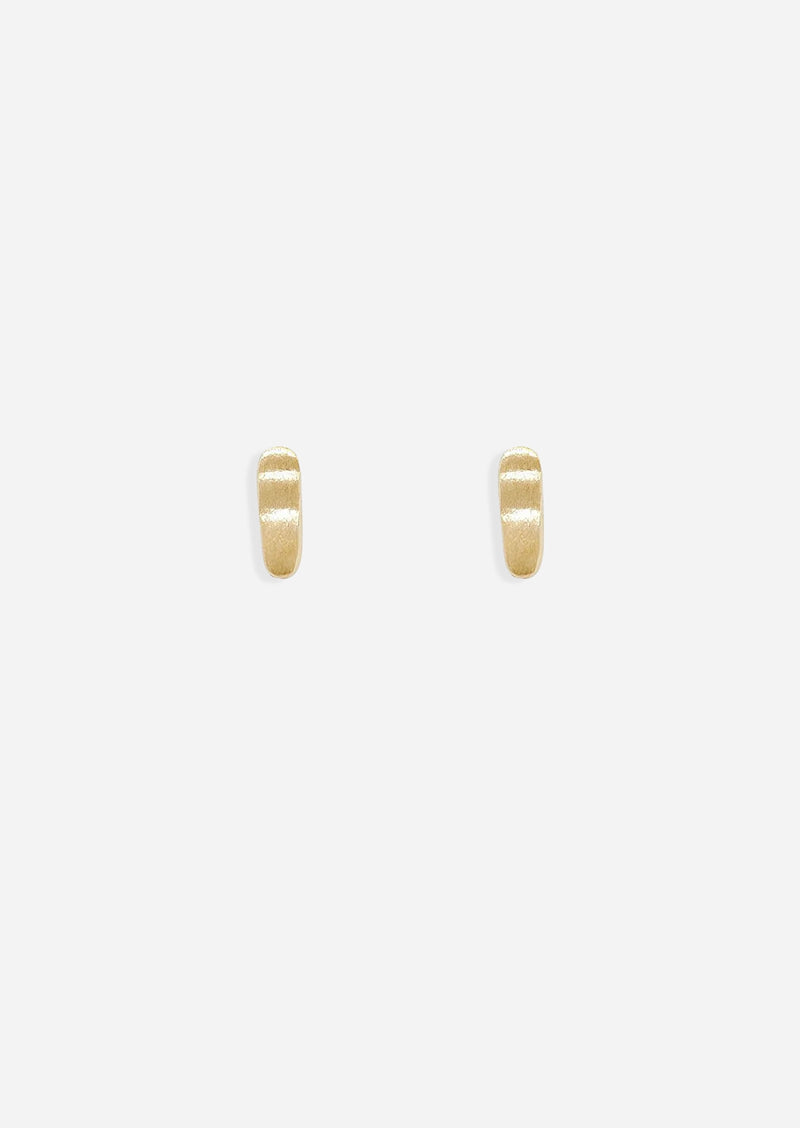 Ripple Gold Bar Threaded Flat Back Earring | Single