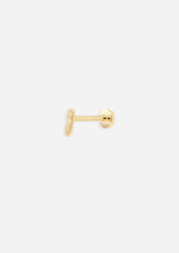 Ripple Gold Bar Threaded Flat Back Earring | Single