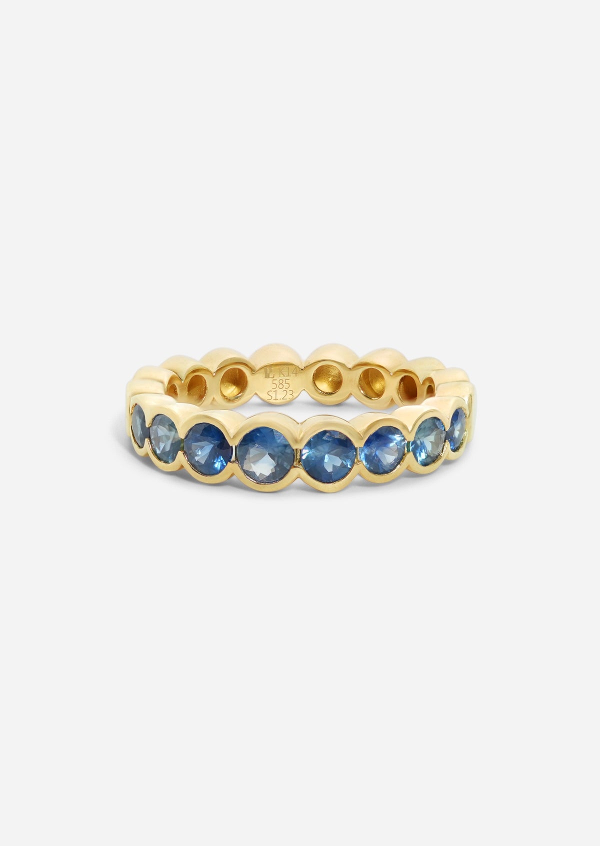 Round Half Bezel Sapphire Ring