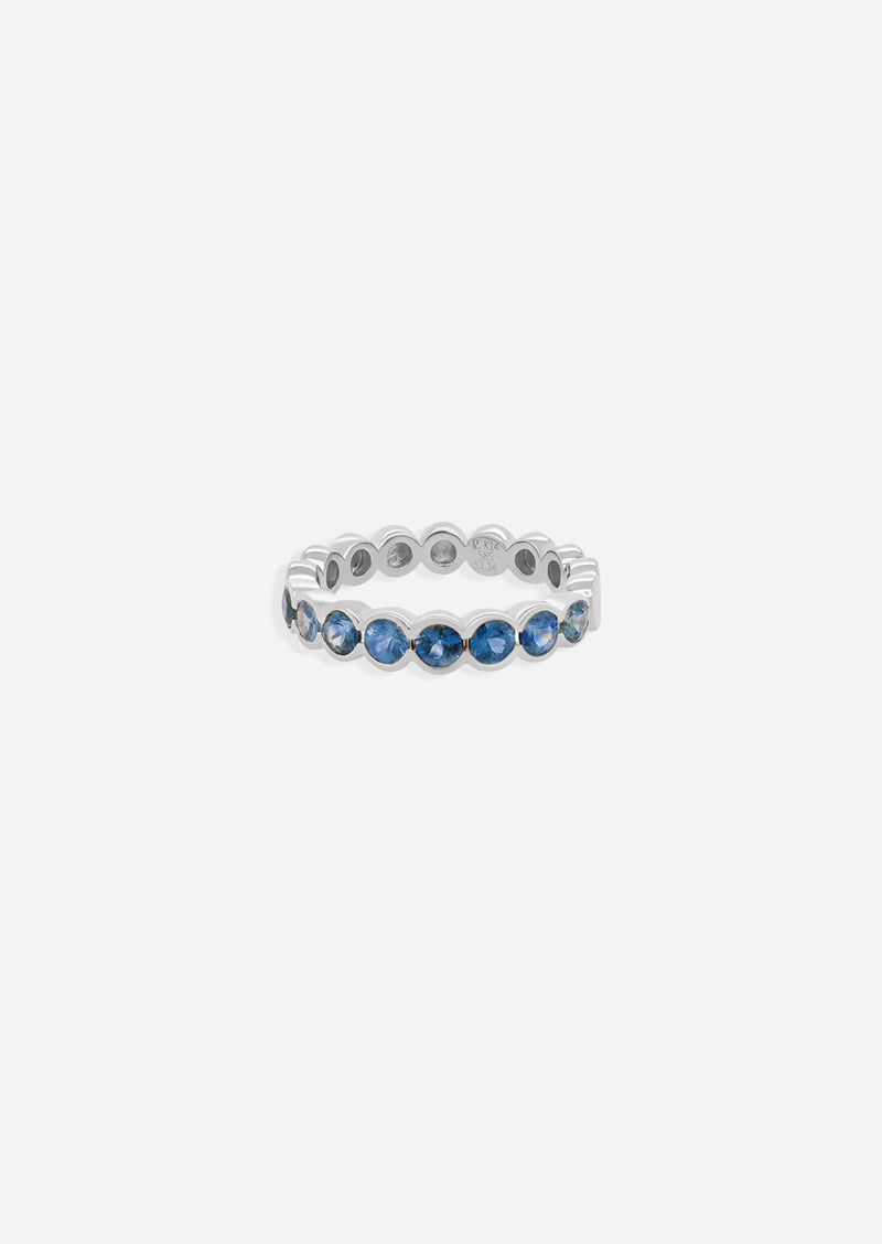 Round Half Bezel Sapphire Ring