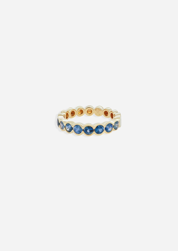 Round Half Bezel Sapphire Ring
