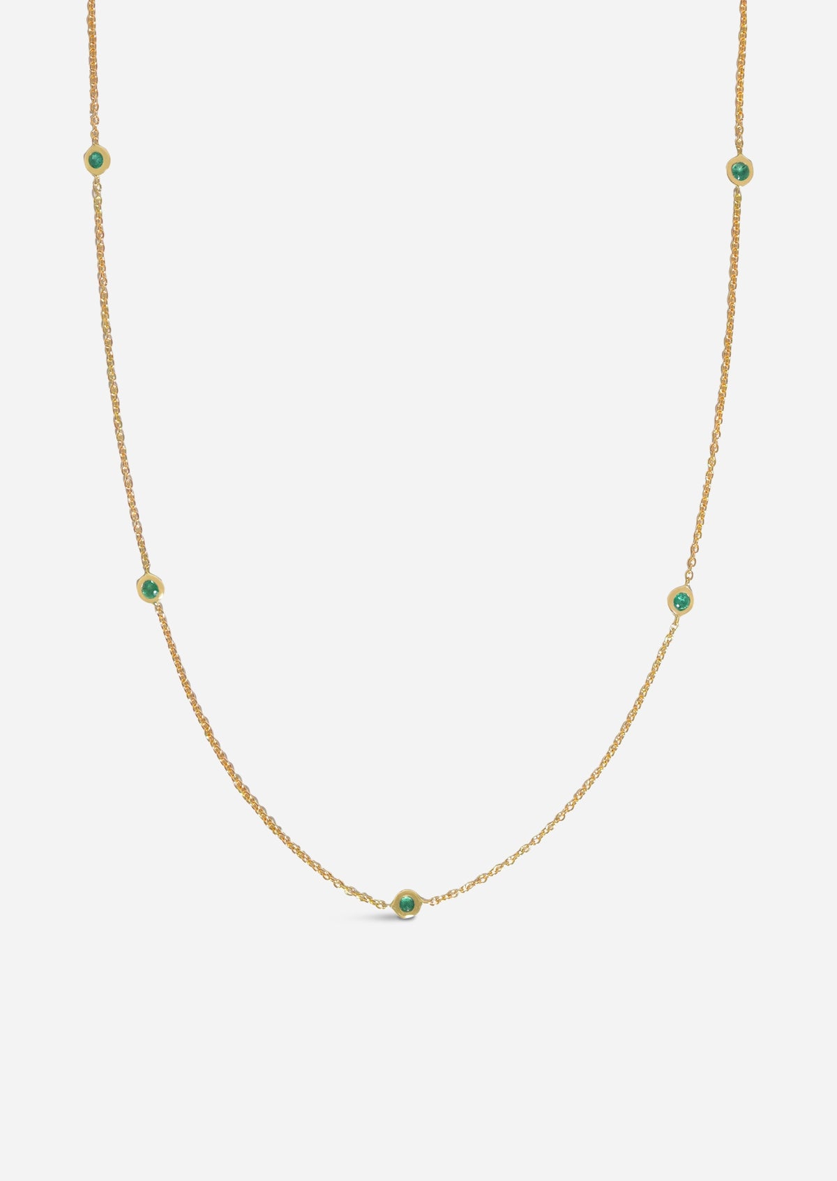Sacred 5 Emerald Station Necklace