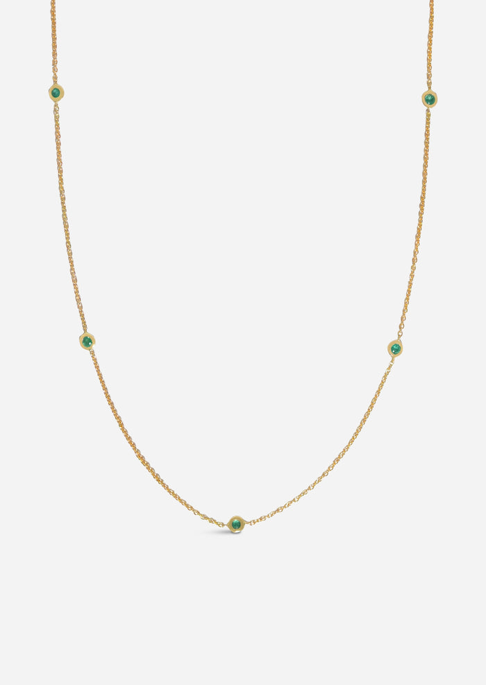 Sacred 5 Emerald Station Necklace