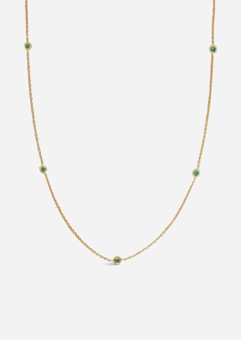 Sacred 5 Emerald Station Necklace