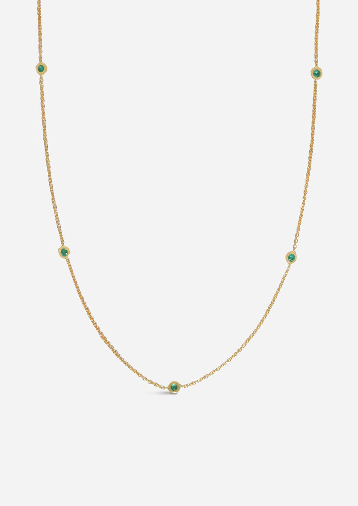Sacred 5 Emerald Station Necklace
