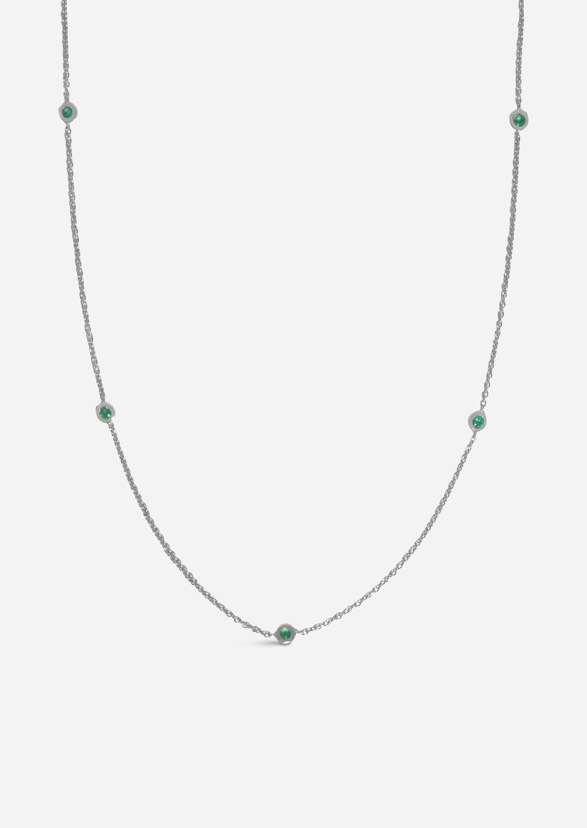 Sacred 5 Emerald Station Necklace