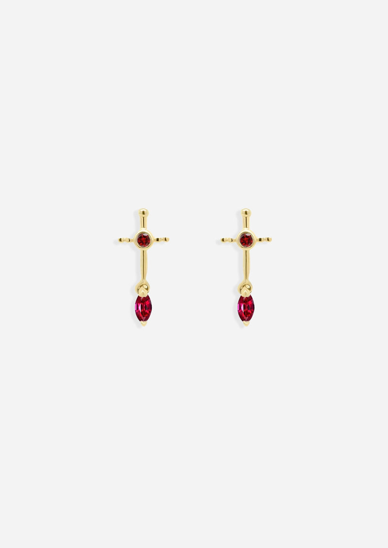 Sacrifice Sword Threaded Flat Back Earring | Single
