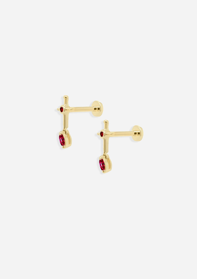 Sacrifice Sword Threaded Flat Back Earring | Single