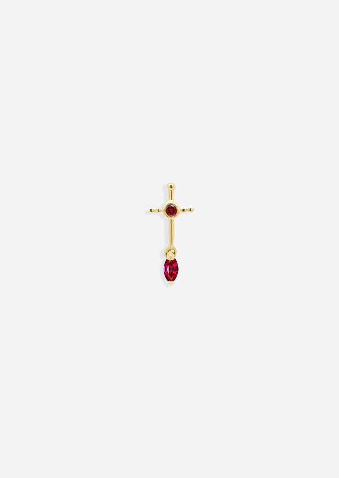 Sacrifice Sword Threaded Flat Back Earring | Single