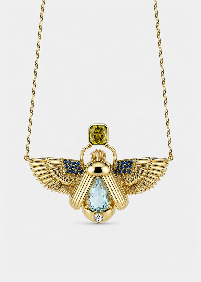 Scarab Necklace - Topaz + Sphene