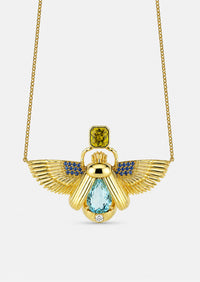 Scarab Necklace - Topaz + Sphene