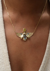 Scarab Necklace - Topaz + Sphene