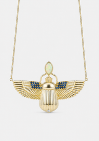 Scarab Necklace - London Blue Topaz + Opal