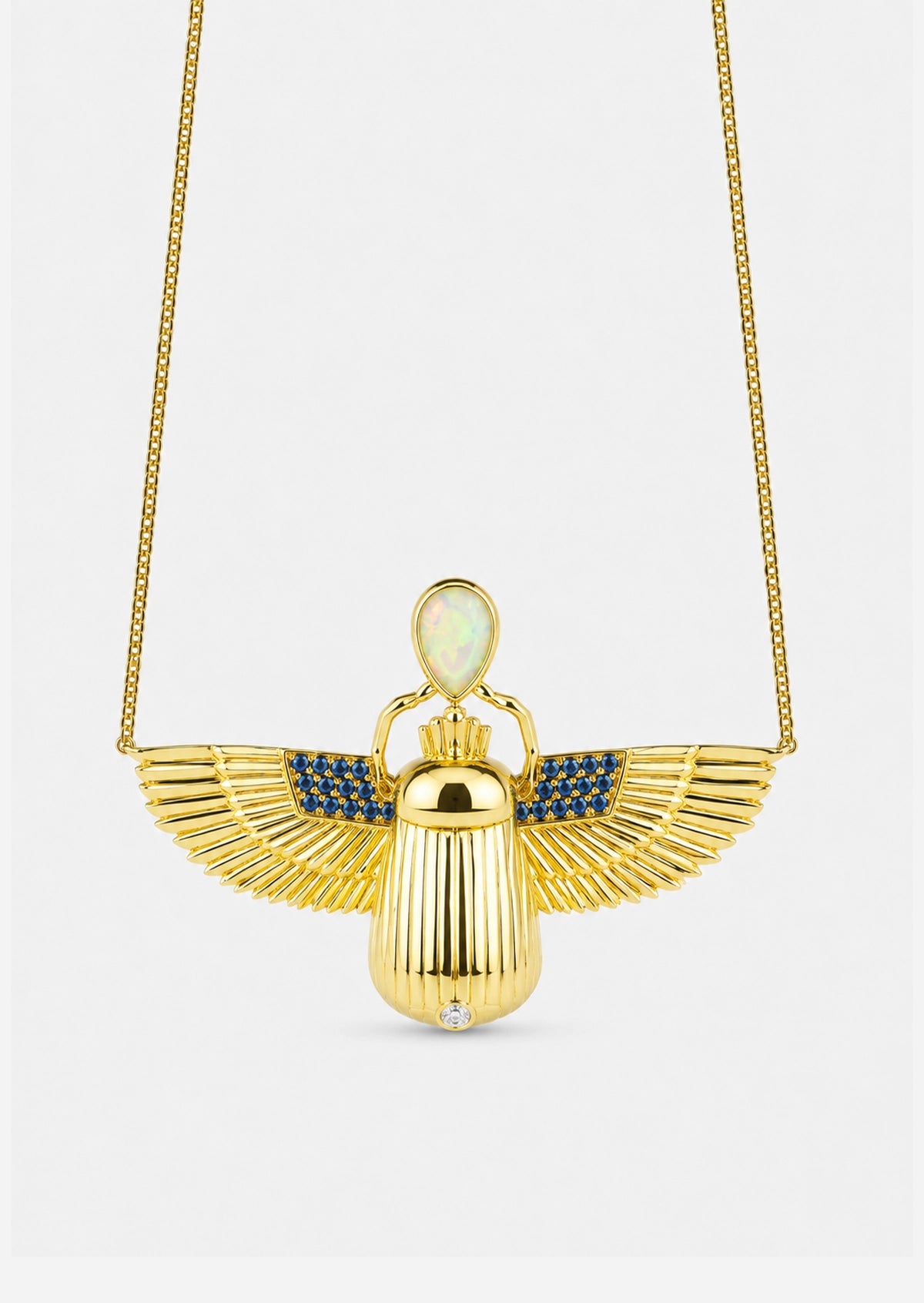 Scarab Necklace - London Blue Topaz + Opal