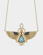 Scarab Necklace - London Blue Topaz + Opal