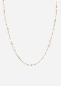 Scattered Bezel Set Diamond Necklace