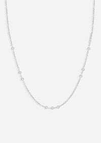 Scattered Bezel Set Diamond Necklace