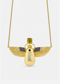 Scarab Necklace - Topaz + Sphene