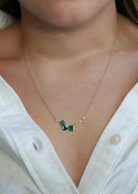 Serotonin Lux Necklace - Watermelon Tourmaline + Emerald