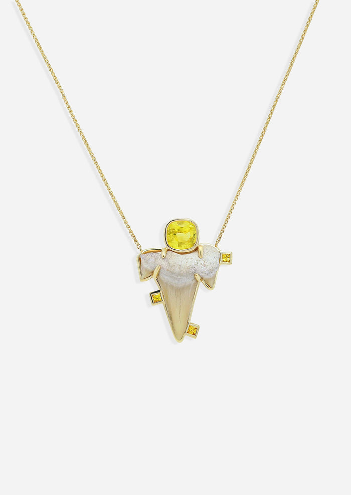 Shark Bite Necklace - Yellow Sapphire
