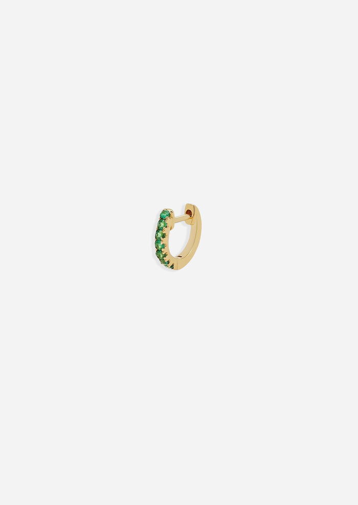 Small Emerald Huggie Hoop | Single