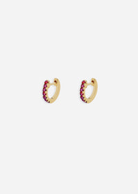 Small Ruby Huggie Hoop | Single