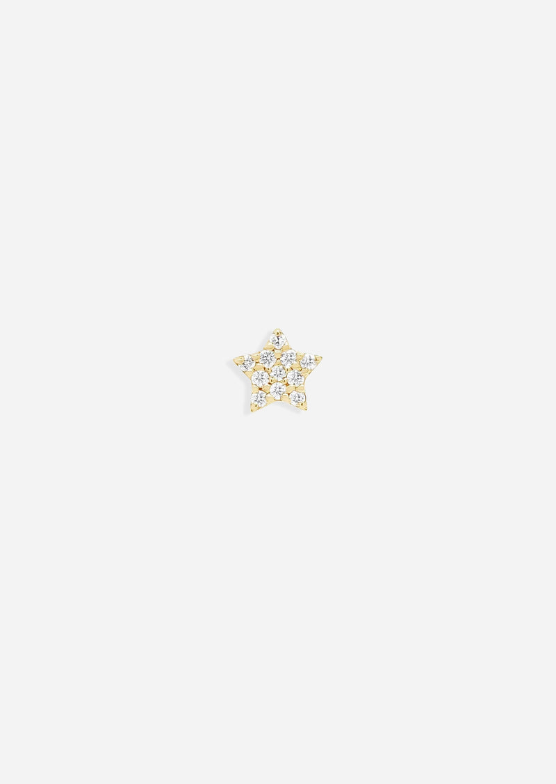 Star Threaded Flat Back Earring | Single