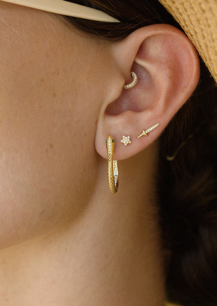 Star Threaded Flat Back Earring