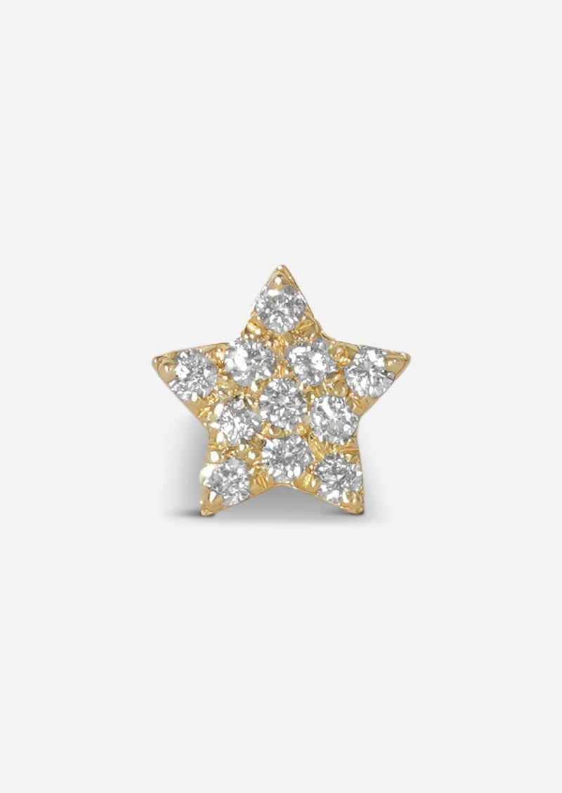 Star Threaded Flat Back Earring | Single