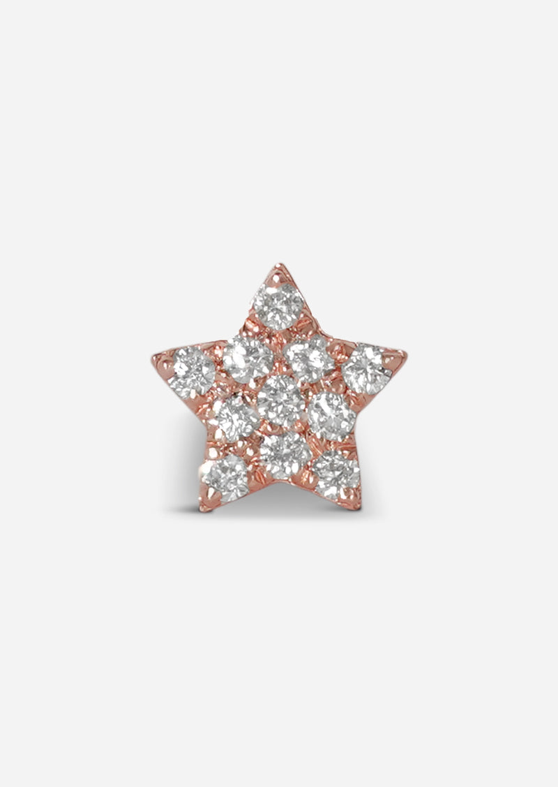 Star Threaded Flat Back Earring | Single
