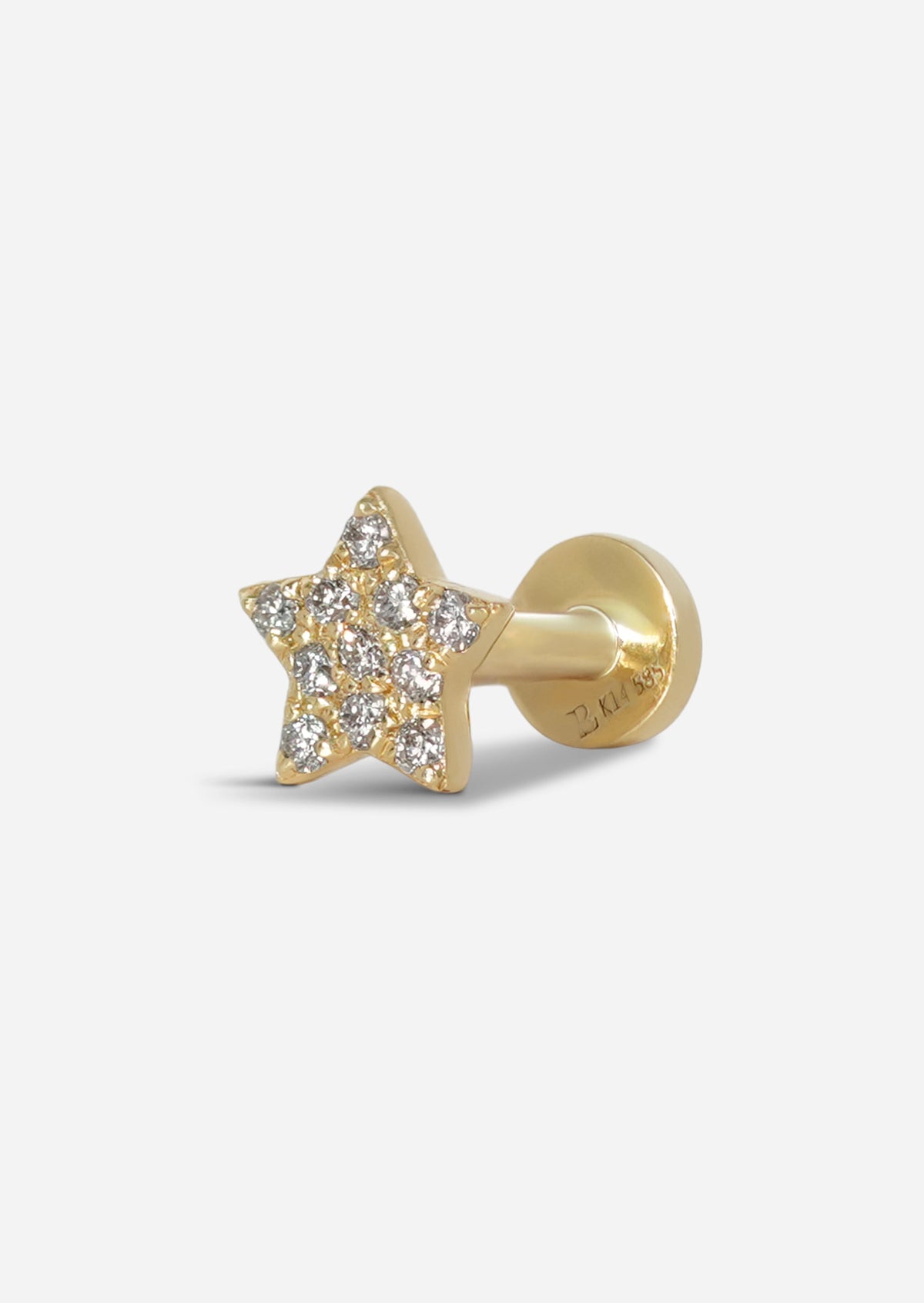 Star Threaded Flat Back Earring | Single