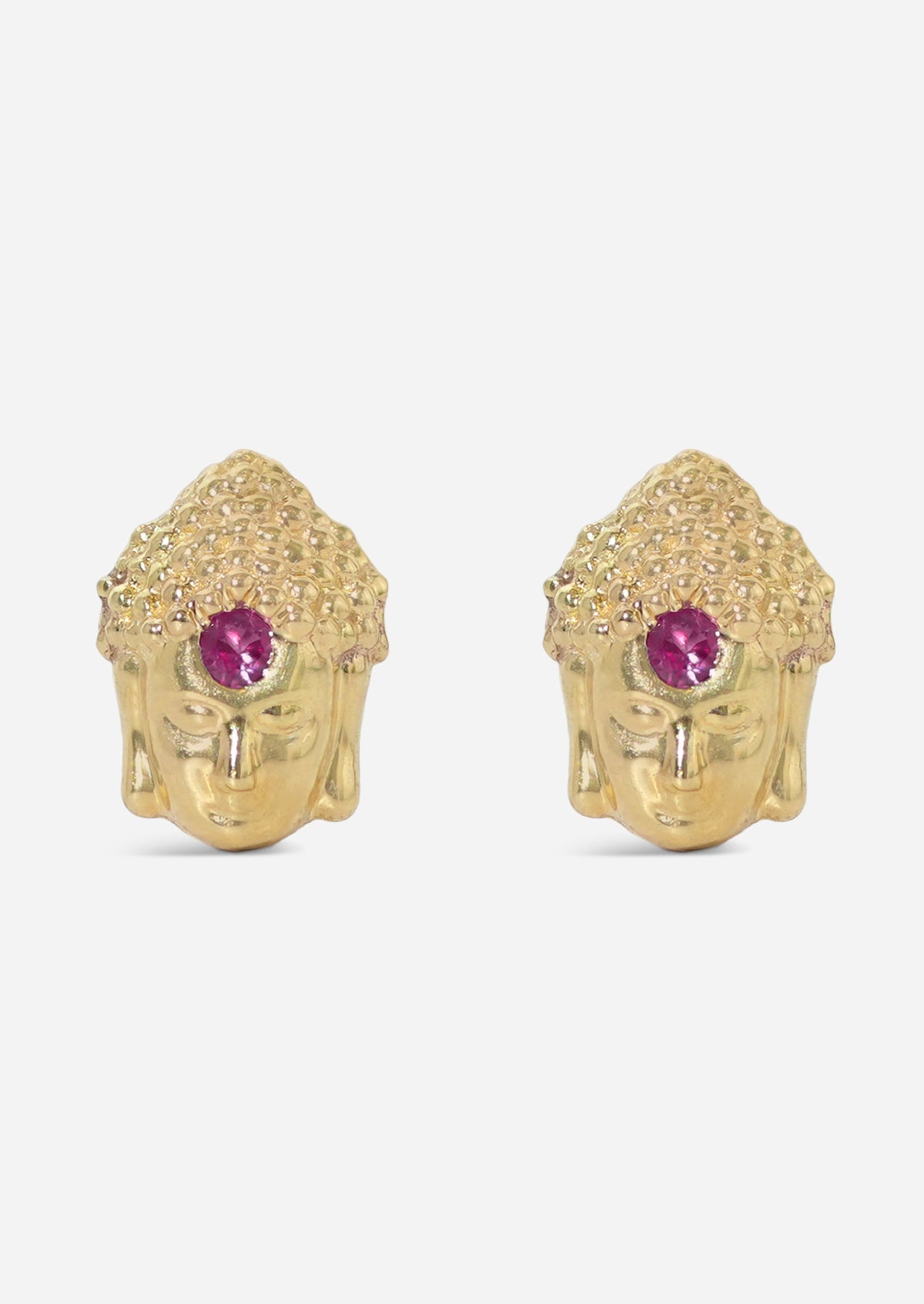 Third Eye Buddha Threaded Flat Back Earring | Single