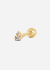 Trillion Duo Diamond Threaded Flat Back Earring | Single