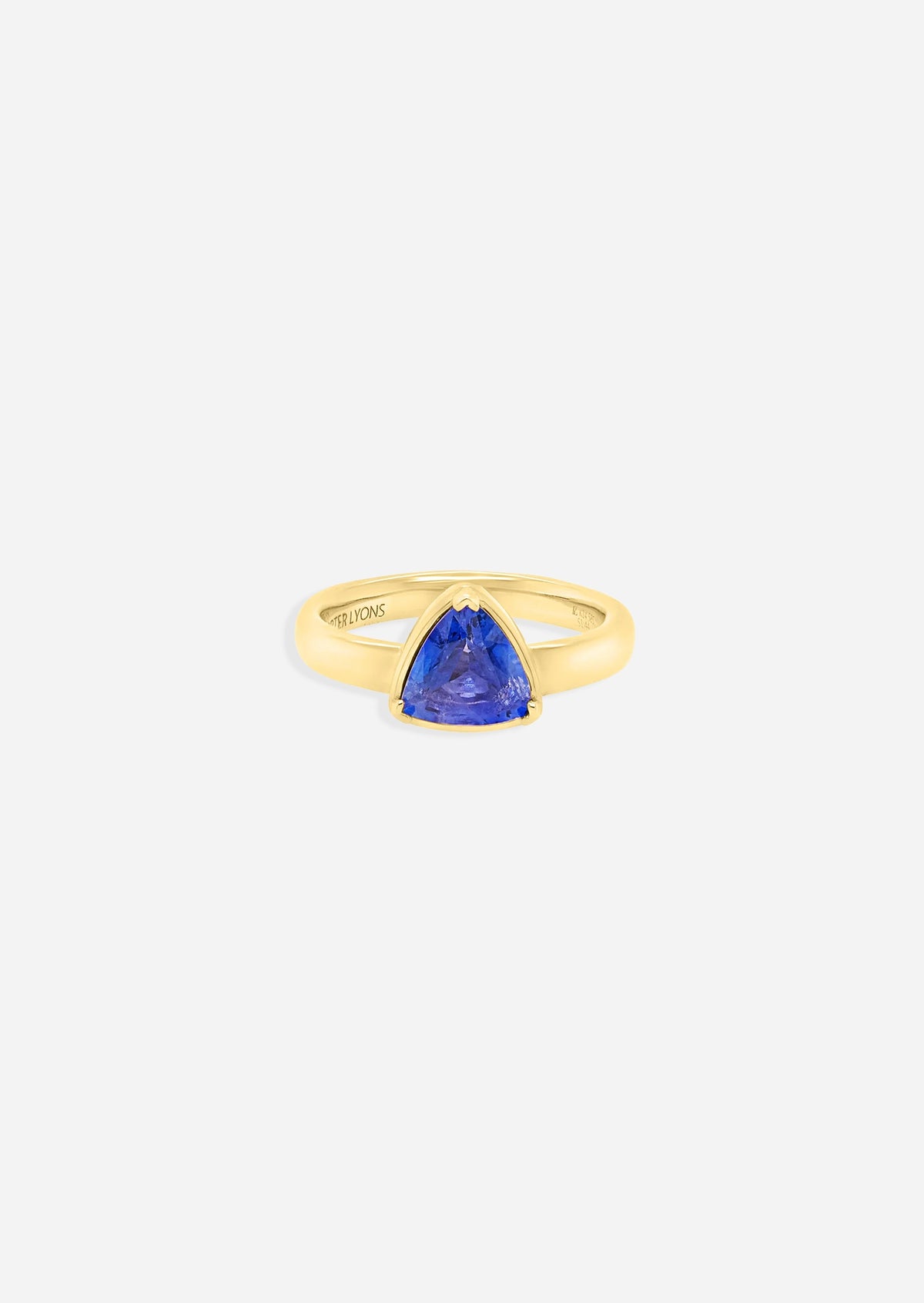 Trillion Cornflower Blue Sapphire Ring
