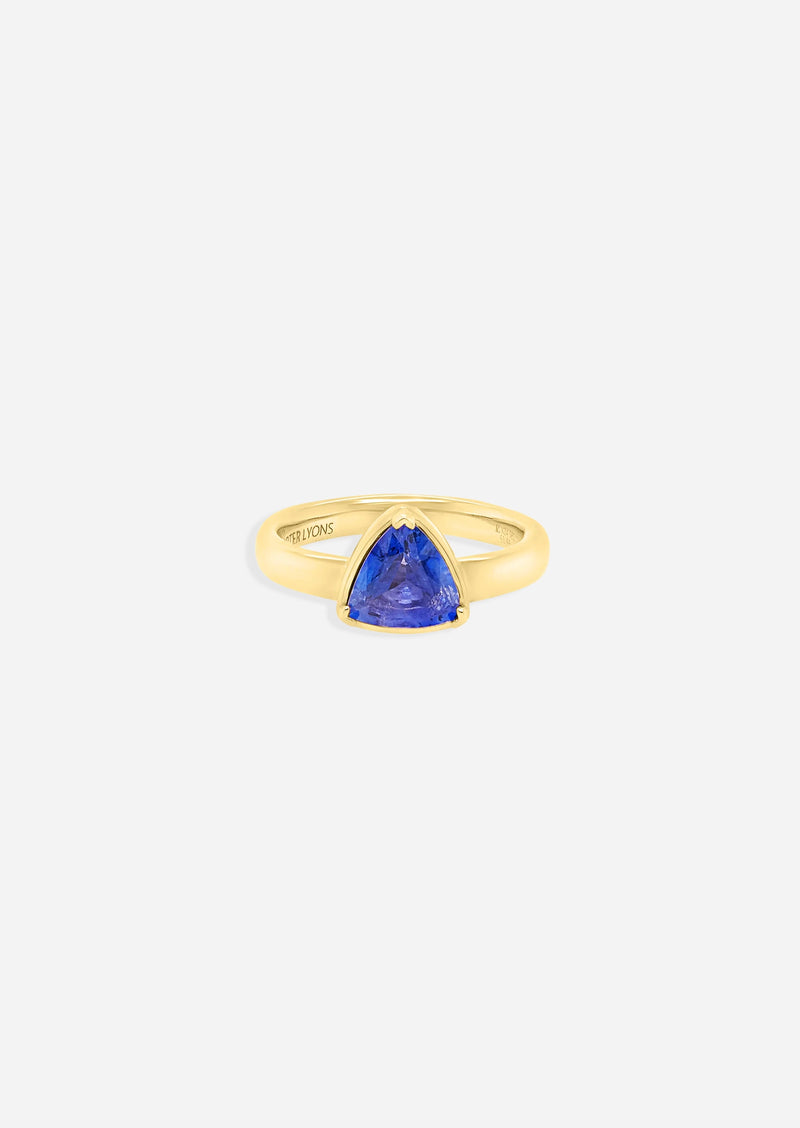 Trillion Cornflower Blue Sapphire Ring