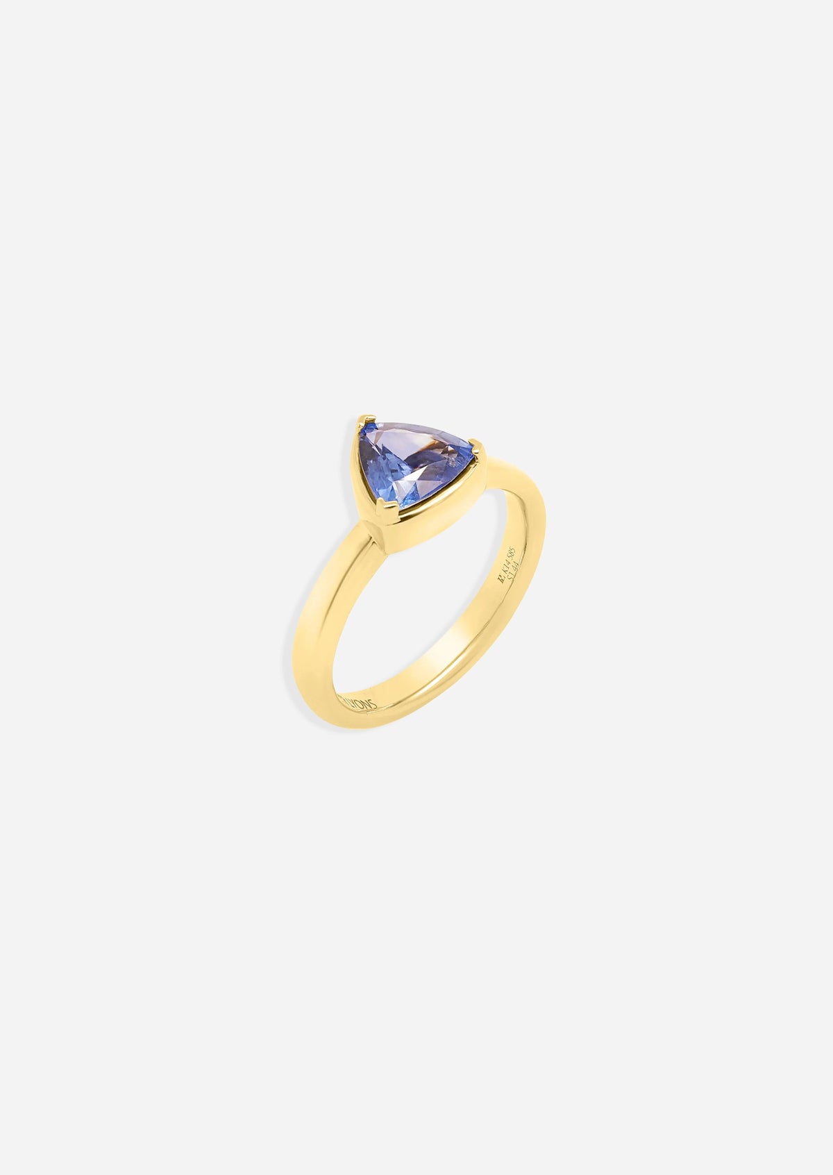Trillion Cornflower Blue Sapphire Ring