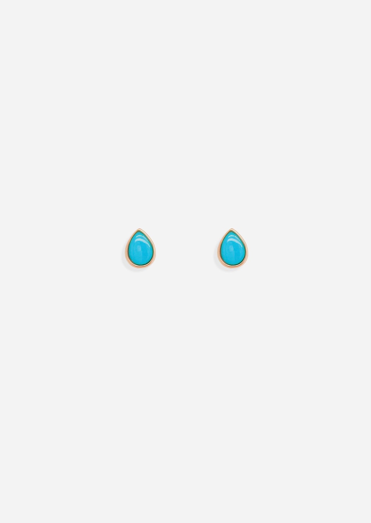 Ankh Inlay Threaded Flat Back Earring - Turquoise | Single