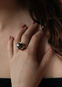 Tahitian Pearl Wave Ring