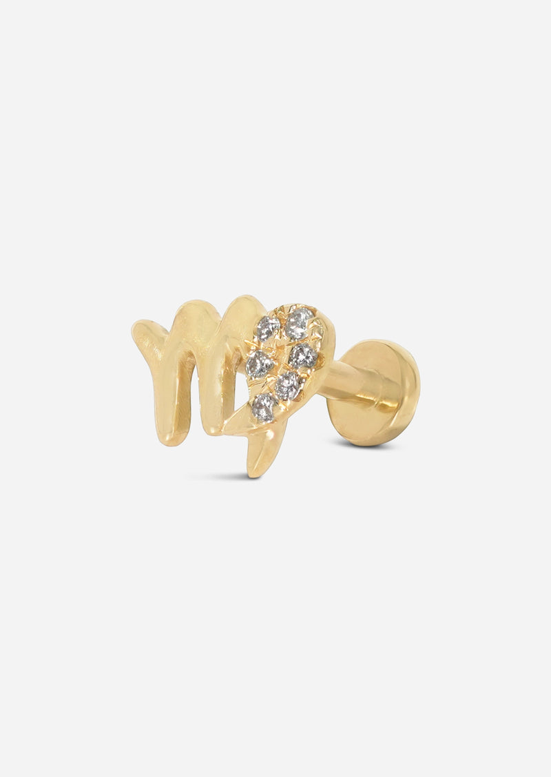 Virgo Threaded Flat Back Earring