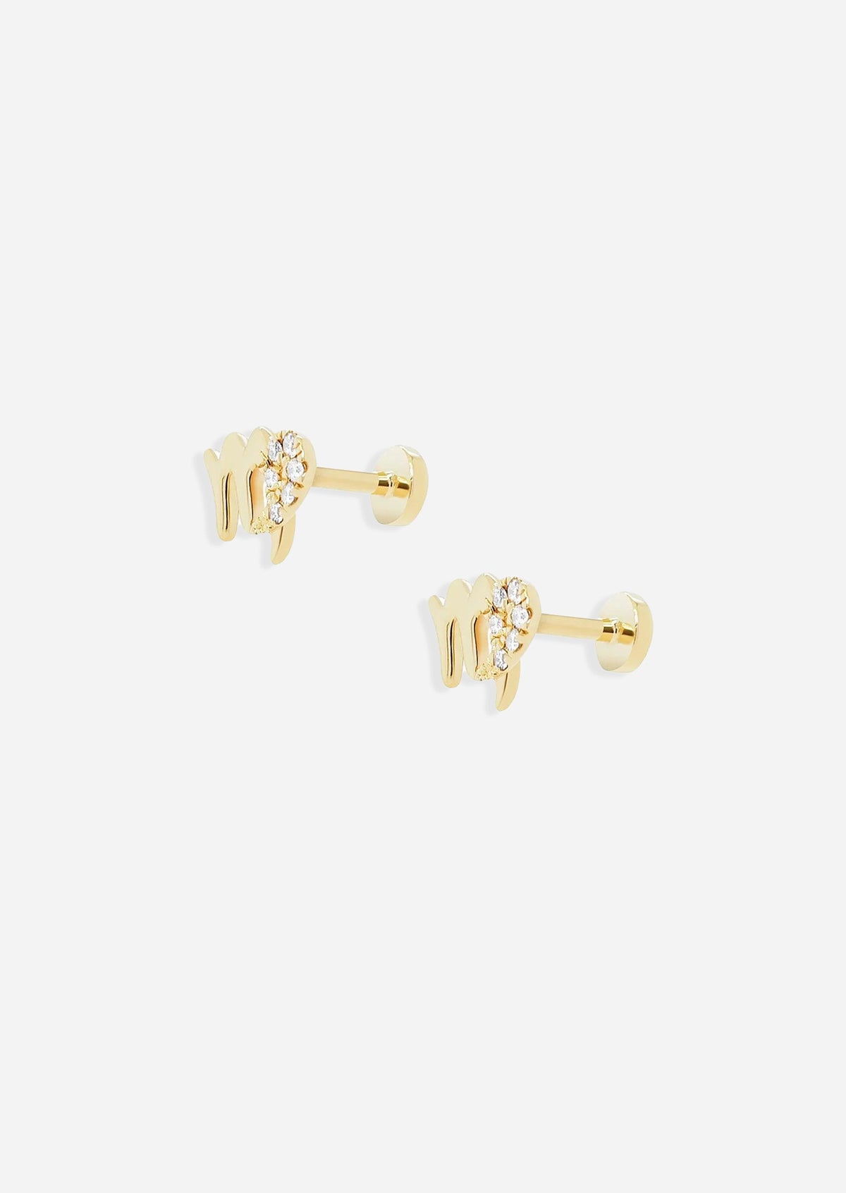 Virgo Threaded Flat Back Earring