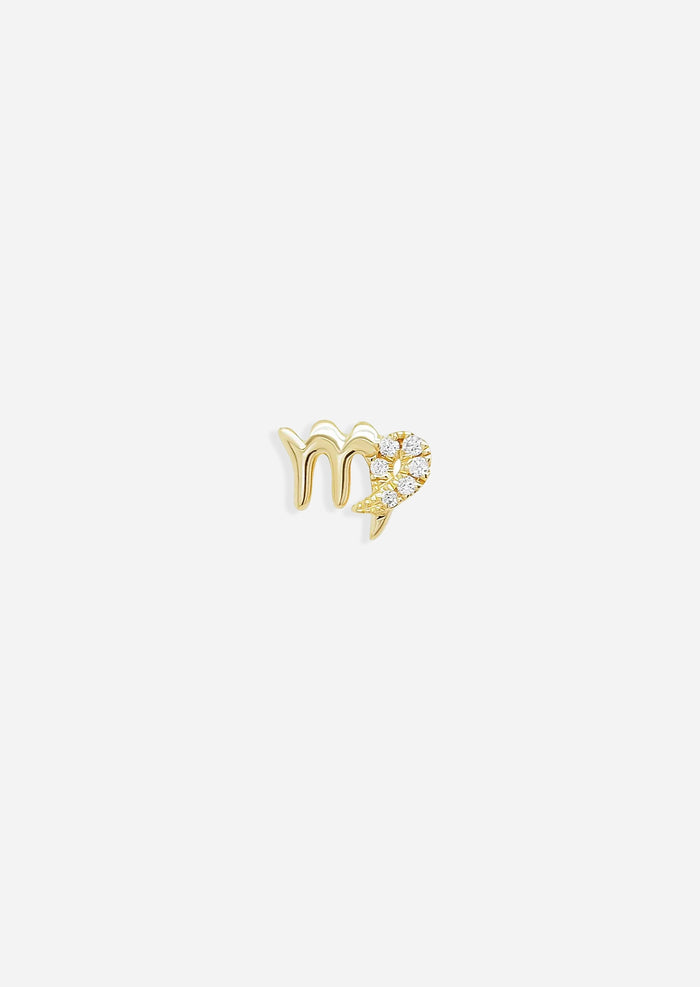 Virgo Threaded Flat Back Earring