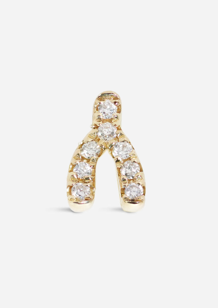 Wishbone Threaded Flat Back Earring | Single