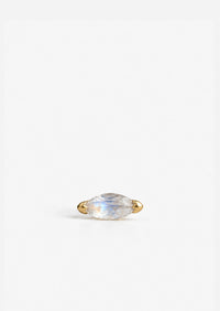 Mini Moonstone Marquise Threaded Flat Back Earring