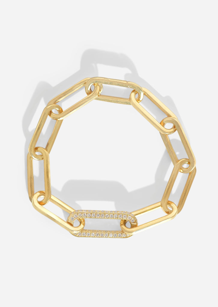 Jumbo Diamond Paperclip Bracelet