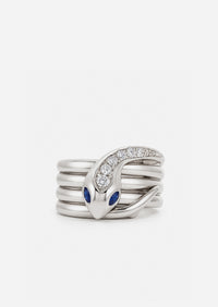Snake Coil Ring - Sapphire Eyes