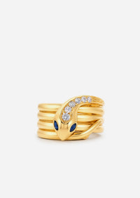 Snake Coil Ring - Sapphire Eyes