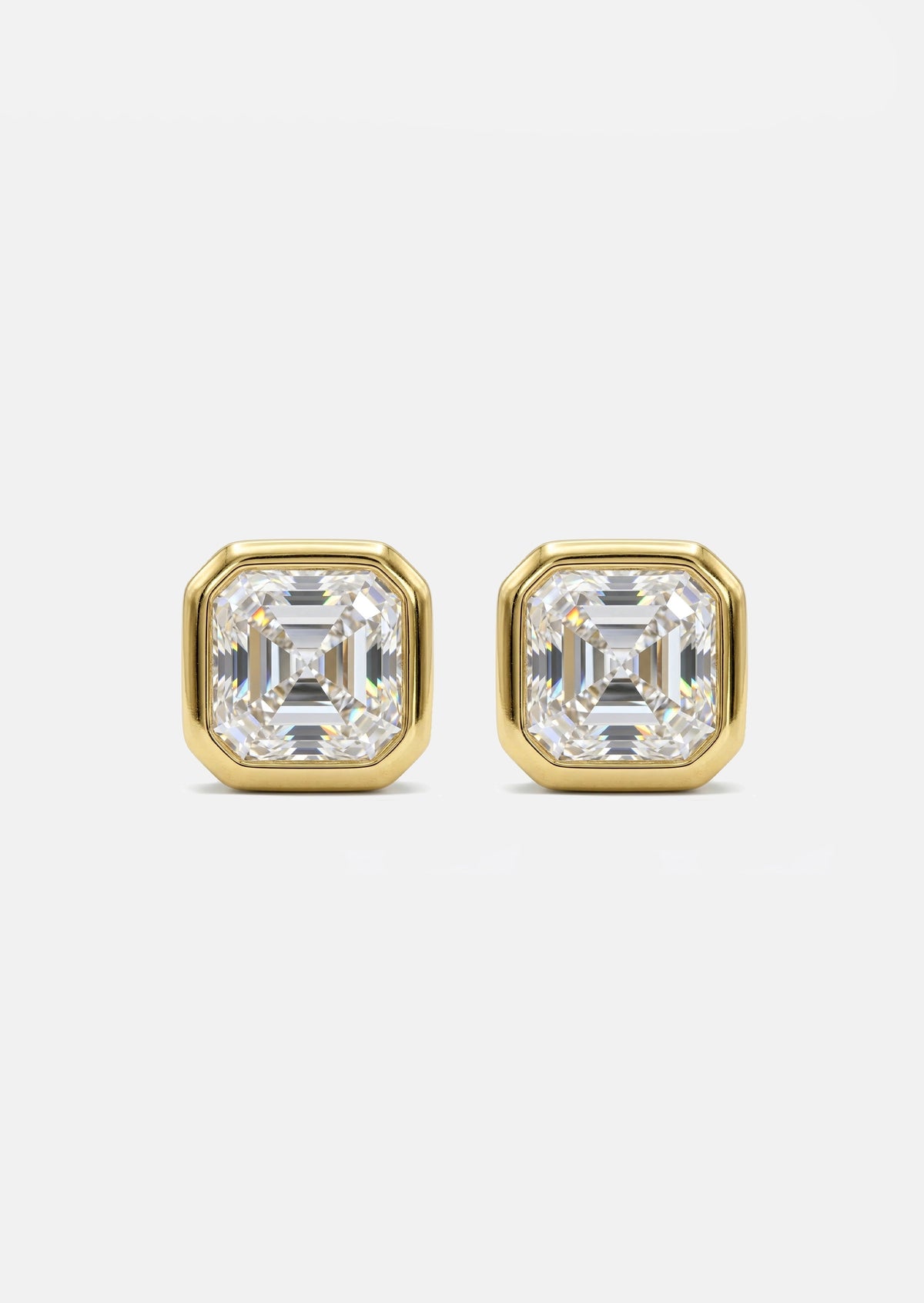 Asscher Diamond Threaded Flat Back Earring | Single