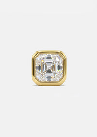 Asscher Diamond Threaded Flat Back Earring | Single